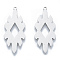 Non-Tarnish 201 Stainless Steel Pendants, Rhumbus Charm, Stainless Steel Color, 37.5x16x1mm, Hole: 1.5mm