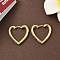 Brass Hoop Earrings, Cadmium Free & Lead Free, Heart, Real 18K Gold Plated, 20x20.5x3mm