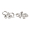304 Stainless Steel Bowknot Stud Earrings, Stainless Steel Color, 16x28mm