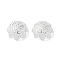 Brass Bead Caps, 8-Petal Flower, Silver, 10.5x10x4.5mm, Hole: 1mm