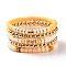 5Pcs 5 Style Synthetic Hematite & Polymer Clay Heishi Beads Stretch Bracelets Set, Yoga Surfering Stackable Bracelets for Women, Orange, Inner Diameter: 2-1/8~2-1/4 inch(5.5~5.7cm)