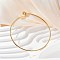 304 Stainless Steel Bangles for Women, with 201 Stainless Steel Bead, Ion Plating(IP), Golden, 1/4 inch(0.6cm), Inner Diameter: 2-1/2x2-3/8 inch(6.1x6.4cm)