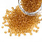 Glass Seed Beads, Transparent, Round, Goldenrod, 8/0, 3mm, Hole: 1mm, about 10000 beads/pound
