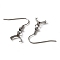 304 Stainless Steel Earring Hooks, with Ice Pick Pinch Bails, Stainless Steel Color, 27.5x21mm, 21 Gauge, Pin: 0.7mm and 0.5mm(for half dirlled beads)