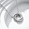 304 Stainless Steel Triple Circles Pendant Necklaces for Women, Stainless Steel Color, 17.72 inch(45cm)
