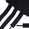 PandaHall 10 Yard Elastic Piping Marine Black Vinyl Welt Cord Polyester Ribbon with Drawstring Elastic Upholstery Trim for Home Clothes Dress Pillow Sewing Repairing DIY Crafting