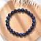 Natural Lapis Lazuli Round Beaded Stretch Bracelet, for Women, Inner Diameter: 2 inch(5.2cm), Beads: 8mm