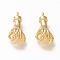 Brass ASL Pendants, with Clear Cubic Zirconia, Long-Lasting Plated, Gesture OK, Real 18K Gold Plated, 22.5x10.5x6mm, Hole: 2.2mm