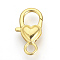 Alloy Lobster Claw Clasps, Heart, Golden, 26.5x15x6.5mm, Hole: 4mm