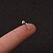 316L Surgical Stainless Steel Micro Pave Clear Cubic Zirconia Cartilage Earrings, Stainless Steel Color, Letter I, 6mm, Pin: 1.2mm