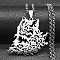 201 Stainless Steel Box Chain Hollow Cute Cat Pendant Necklaces, Stainless Steel Color, 19.49 inch(49.5cm)