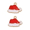 Alloy Enamel Pendants, Christmas Theme, Light Gold, Hat, 14.5x18x1.2mm, Hole: 1.8mm