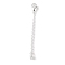 Brass Micro Pave Clear Cubic Zirconia Chain Extender, Cadmium Free & Nickel Free & Lead Free, 925 Sterling Silver Plated, 60mm, Oval: 8x4x3mm