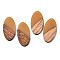 Resin & Walnut Wood Pendants, Two Tone, Oval, Sandy Brown, 44x21.5x3mm, Hole: 2mm