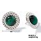 Cute Flat Round Cat Eye Stud Earrings for Summer, Dark Green, 2mm