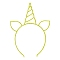 Luminous Plastic Headbands, Unicorn, Yellow, 140x125mm