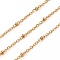304 Stainless Steel Cable Chains, Satellite Chains, Soldered, with Spool, Golden, 2.5x2x0.5mm, Beads: 3x1.5mm, about 32.8 Feet(10m)/roll