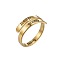 201 Stainless Steel Finger Rings, Word Keep Going, Golden, Inner Diameter: 20mm
