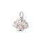 Rack Plating Brass Clear Cubic Zirconia Charms, with Jump Ring, Long-Lasting Plated, Lead Free & Cadmium Free, Sea Shell, Platinum, 11x11x3mm, Hole: 3mm