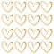 Beebeecraft 1 Box 30Pcs 18K Gold Plated Heart Links Love Heart Hollow Frames Bezel Connector 11.5x13x1mm for Earring Necklace Jewelry Making