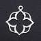 Non-Tarnish 201 Stainless Steel Pendants, Laser Cut Pendants, Flower, Stainless Steel Color, 19.5x19x1mm, Hole: 1.5mm