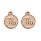 Alloy Enamel Pendants, Flat Round with Constellation/Zodiac Sign, Scorpio, 22x18x2mm, Hole: 1.5mm