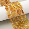 Natural Amber Beads Strands, Nuggets, with Seed Beads, 11.5~14x10~11x3.5~4mm, Hole: 0.7mm, about 25pcs/strand, 15.35 inch(39cm)