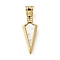 Brass Shell Pendants, Cadmium Free & Lead Free, Triangle, Real 18K Gold Plated, 25x8x5mm, Hole: 3x4mm