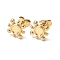 Ion Plating(IP) 304 Stainless Steel Stud Earring Findings, Sun with Round Tray Earring Settings, with Ear Nuts, Real 18K Gold Plated, Tray: 4mm, 10x10mm, Pin: 0.7mm