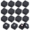 Cube Plastic Loose Diamond Storage Boxes, Gemstone Display Case with Clear Acrylic Window and Sponge inside, Black, 2x2x1.6cm