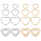 48Pcs 3 Sizes 2 Colors 304 Stainless Steel Linking Ring, Heart, Golden & Stainless Steel Color, 10.5~18x11.5~19.5x1mm, 8pcs/style