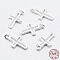 925 Sterling Silver Pendants, Cross Charms, with 925 Stamp, Silver, 12.5x7x1.4mm, Hole: 0.8mm