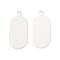 925 Sterling Silver Pendants, Blank Oval Charms, Silver, 17.5x8x1mm, Hole: 1.2mm