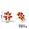 Copper & Zirconia Flower Petal Stud Earrings for Women, Elegant and Luxurious, Golden, 21x21mm