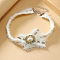 Alloy Pave Imitation Pearl Bowknot Fluffy Plush Choker Necklaces for Women, White