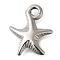 Anti-Tarnish 304 Stainless Steel Pendants, Starfish Charm, Stainless Steel Color, 15.5x13x3mm, Hole: 2mm