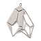201 Stainless Steel Pendants, Laser Cut, Polygon Charm, Stainless Steel Color, 34x26x1mm, Hole: 1.4mm