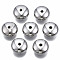 CCB Plastic Beads, Flat Round, Platinum, 10x5.5mm, Hole: 1.5mm, about 1400pcs/500g