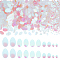 WADORN 3000Pcs Loose Sequins, 5 Sizes Embroidery Craft Sequins Iridescent Spangles Bulk Sequins with Holes PVC Flat Oval Laser Sequin DIY Decoration Applique Sewing Craft Art Jewelry Making, Blue