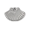 304 Stainless Steel Pendants, Shell Shape Charm, Stainless Steel Color, 11x16x2mm, Hole: 1.4mm