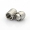 Tarnish Resistant 304 Stainless Steel Matte Surface Magnetic Clasps with Glue-in Ends, Barrel, Stainless Steel Color, 18.5x9mm, Hole: 5mm