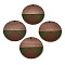 Resin & Walnut Wood Pendants, Flat Round, Coconut Brown, 38x3mm, Hole: 2mm
