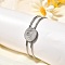 Mother's Day 201 Stainless Steel Bangles, Flat Round with Virgin, Stainless Steel Color, 1/2 inch(1.2cm), Inner Diameter:  1-3/4 inch(4.6cm)x2-1/2 inch(6.2cm)