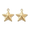 PVD Vacuum Plating 304 Stainless Steel Pendants, Star Charm, Real 18K Gold Plated, 20x17.5x2.5mm, Hole: 2mm