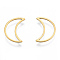 201 Stainless Steel Linking Rings, Moon, Golden, 16x11x1mm, Inner Diameter: 5x14mm