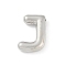 Rack Plating Brass Pendants, Long-Lasting Plated, Lead Free & Cadmium Free, Platinum, Letter J, 17.5x12x4mm, Hole: 1.8mm