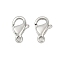 Brass Lobster Claw Clasps, Cadmium Free & Nickel Free & Lead Free, Platinum, 9x6x3mm, Hole: 1.2mm