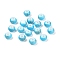 Opaque Spray Painted Glass Beads, Rondelle, Drawbench Style, Deep Sky Blue, 8x5mm, Hole: 2mm, about 1041pcs/450g