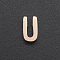 201 Stainless Steel Charms, for Simple Necklaces Making, Laser Cut, Letter, Rose Gold, Letter.U, 8x4.5x3mm, Hole: 1.8mm