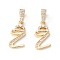 Eco-Friendly Brass Micro Pave Cubic Zirconia Pendants, Long-Lasting Plated, Real 18K Gold Plated, Cadmium Free & Lead Free, Letter, Letter.Z, 16~20x7~11.5x1.5~2.2mm, Hole: 6.5x3.5mm